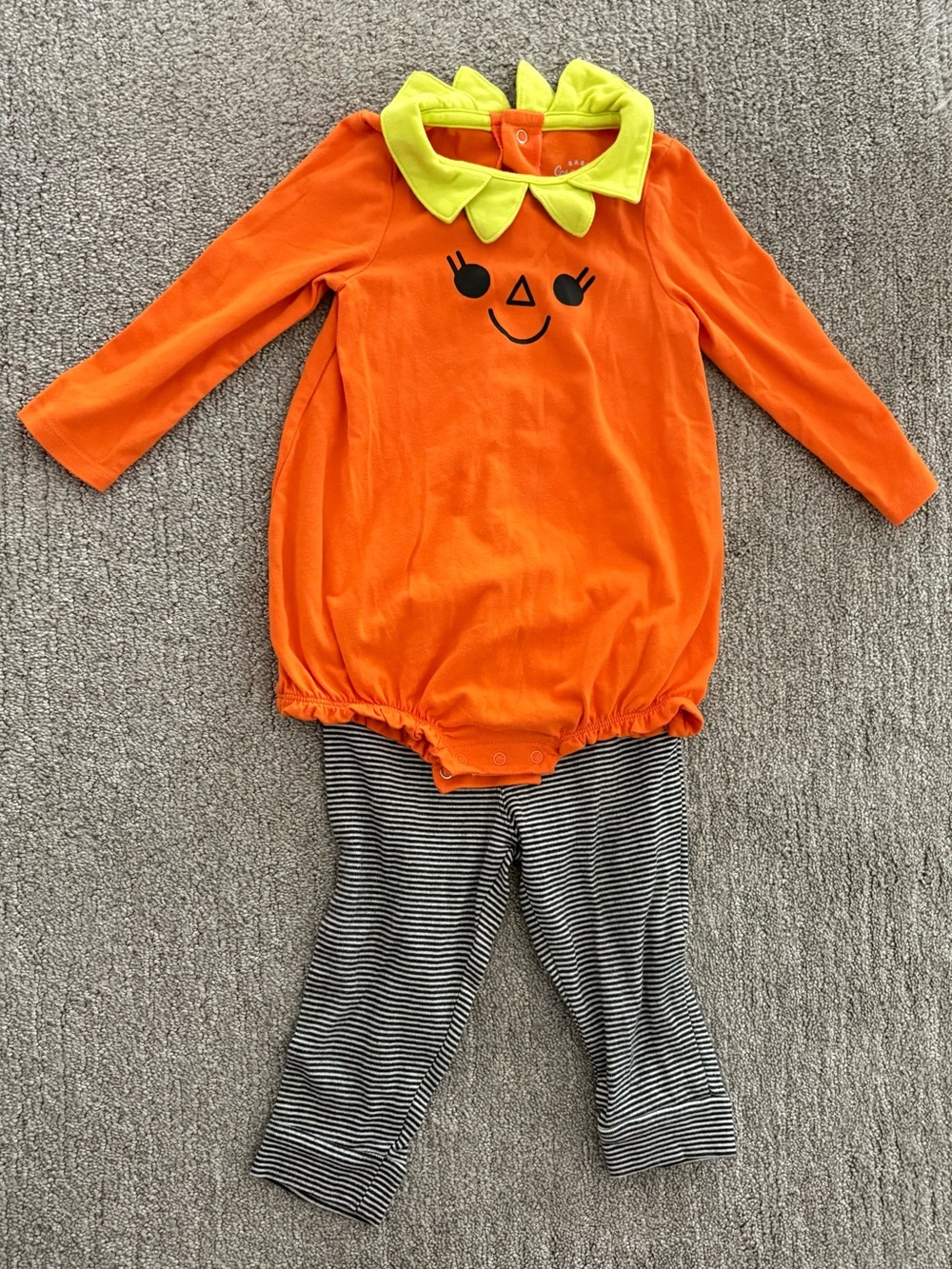 9-12 Month Baby Orange Pumpkin Halloween Costume Set